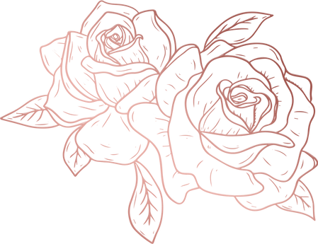 Metallic Monoline Rose Gold Roses