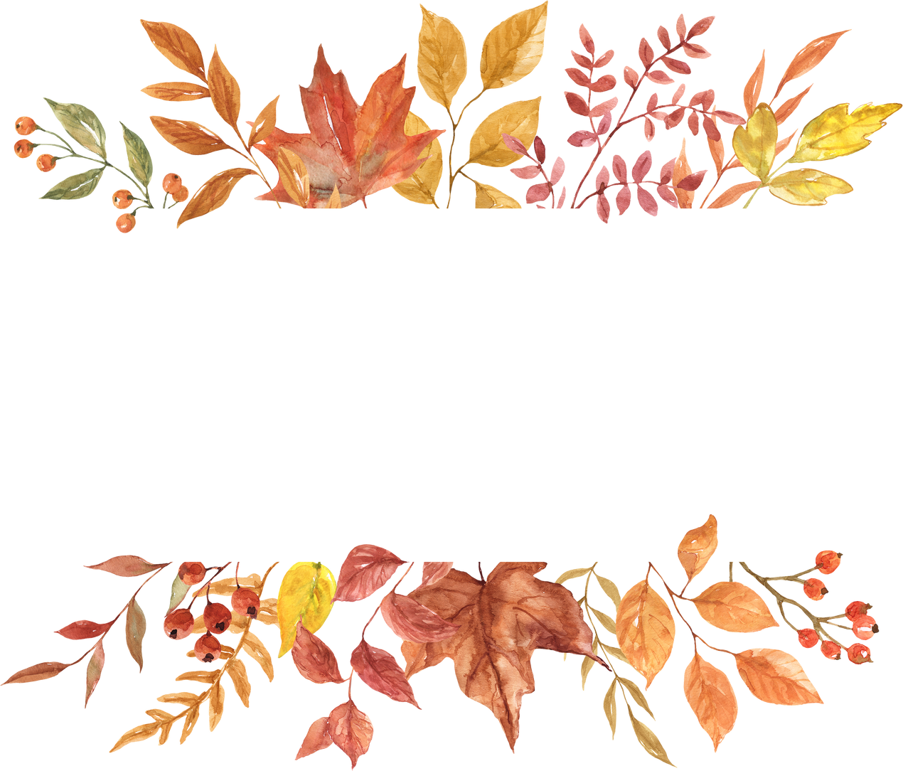 Watercolor Fall Foliage Frame